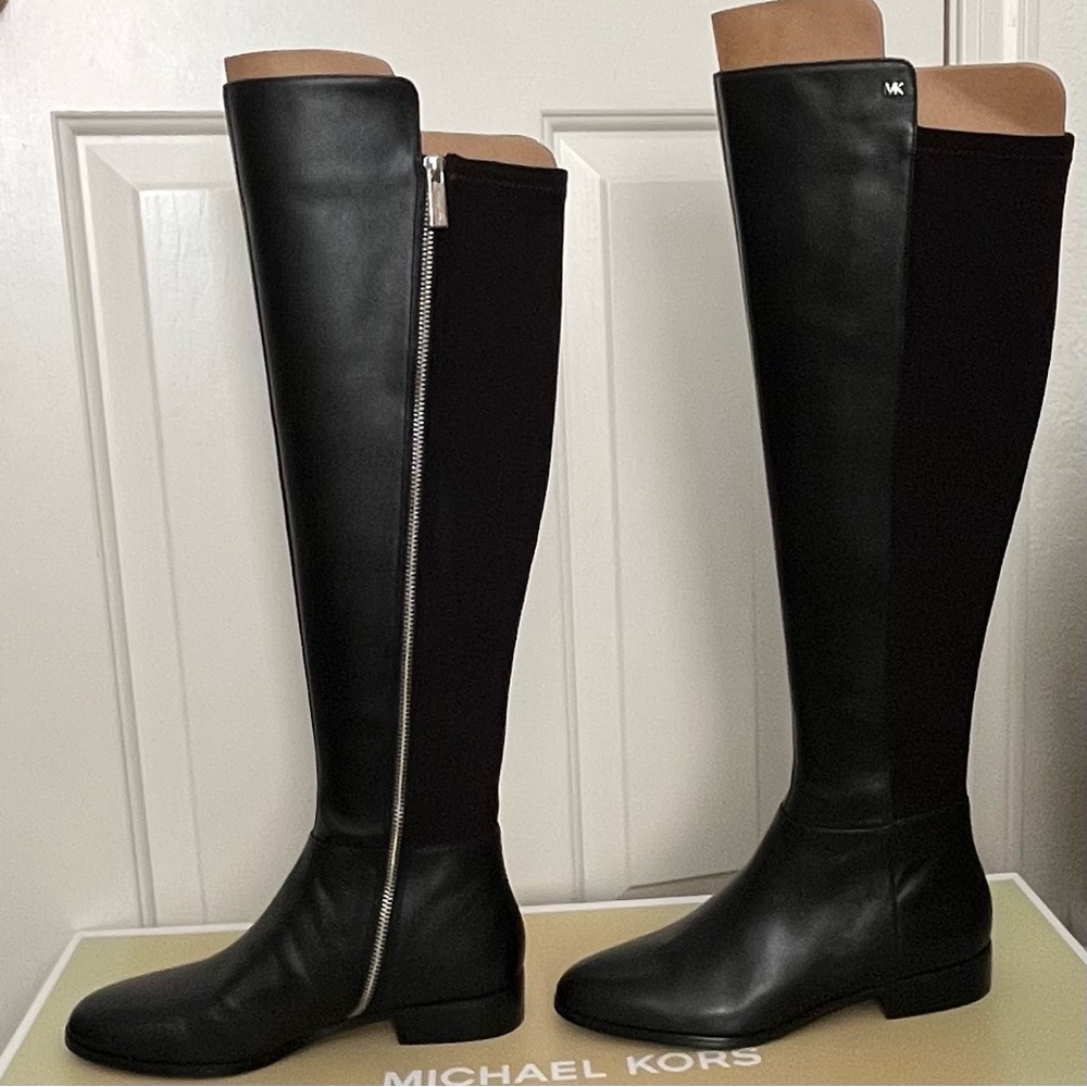NIB Michael Kors Bromley Over-the-Knee Leather and Textile Boots Size 8M